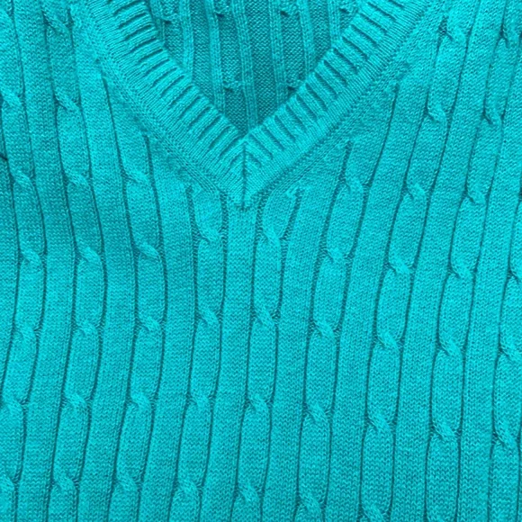 NWT Kim Rogers Original Turquoise Cable Knit Sweater Size XL - Picture 12 of 16